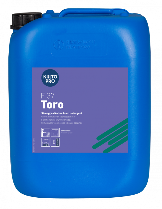 F 37 Toro сильнощелочное пенное моющее средство для коптильных печей, сильнозагрязненных поверхностей, KiiltoClean (10 л.)